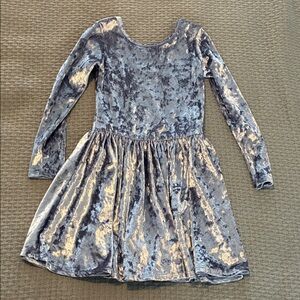 Excellent condition - crushed velvet silver dress